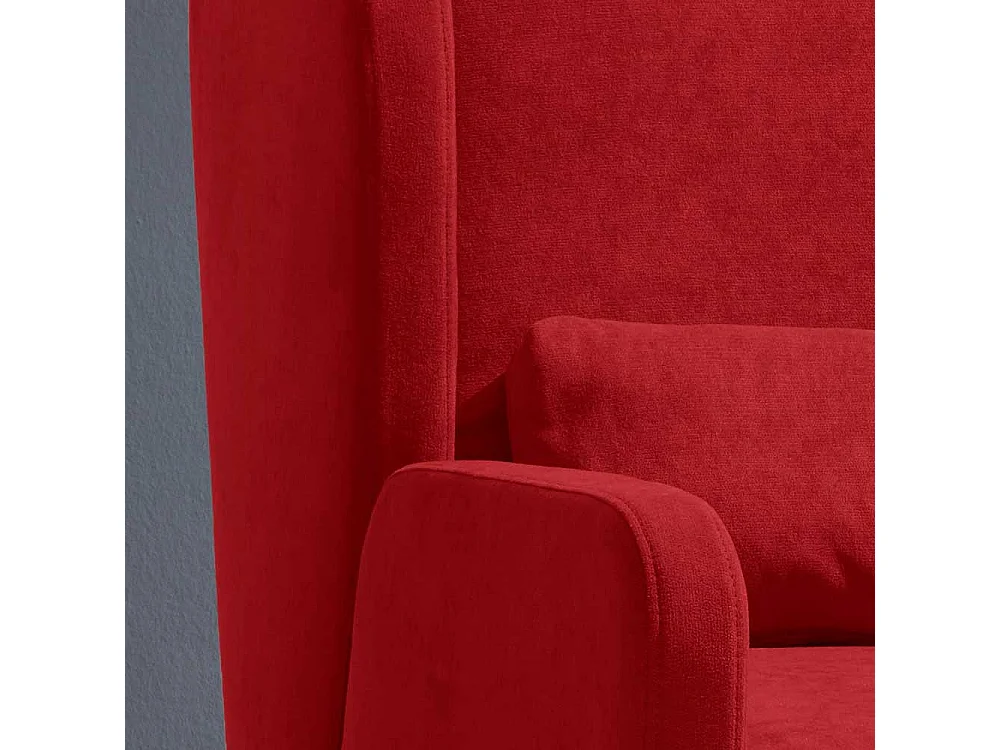 Faltsessel in Rot Microvelour Ohren