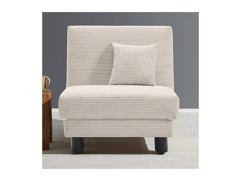 Schlafsessel Cord Beige in modernem Design 60 cm Sitztiefe