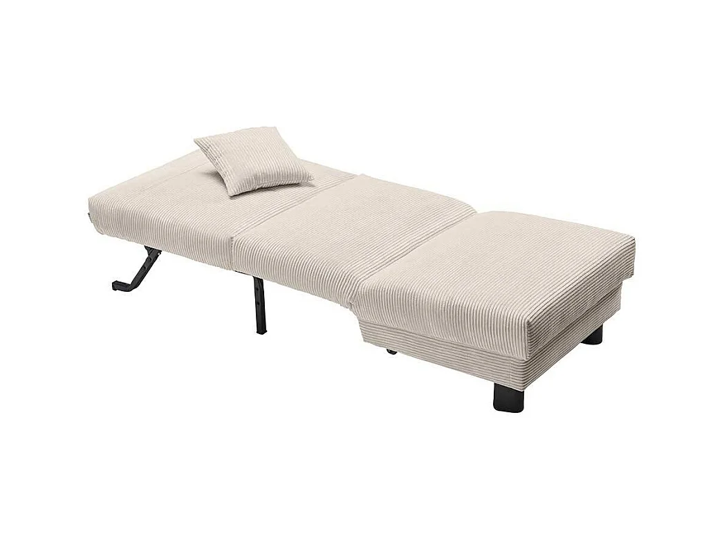 Schlafsessel Cord Beige in modernem Design 60 cm Sitztiefe