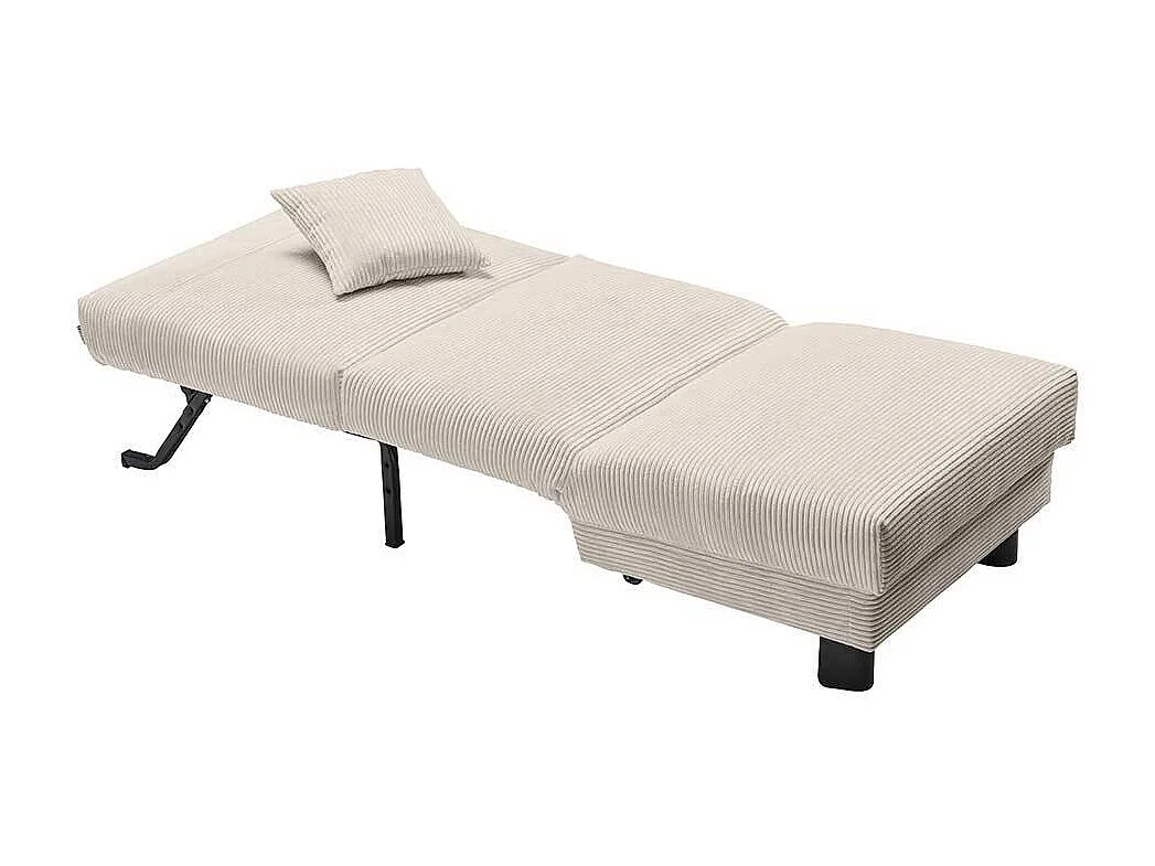 Schlafsessel Cord Beige in modernem Design 60 cm Sitztiefe