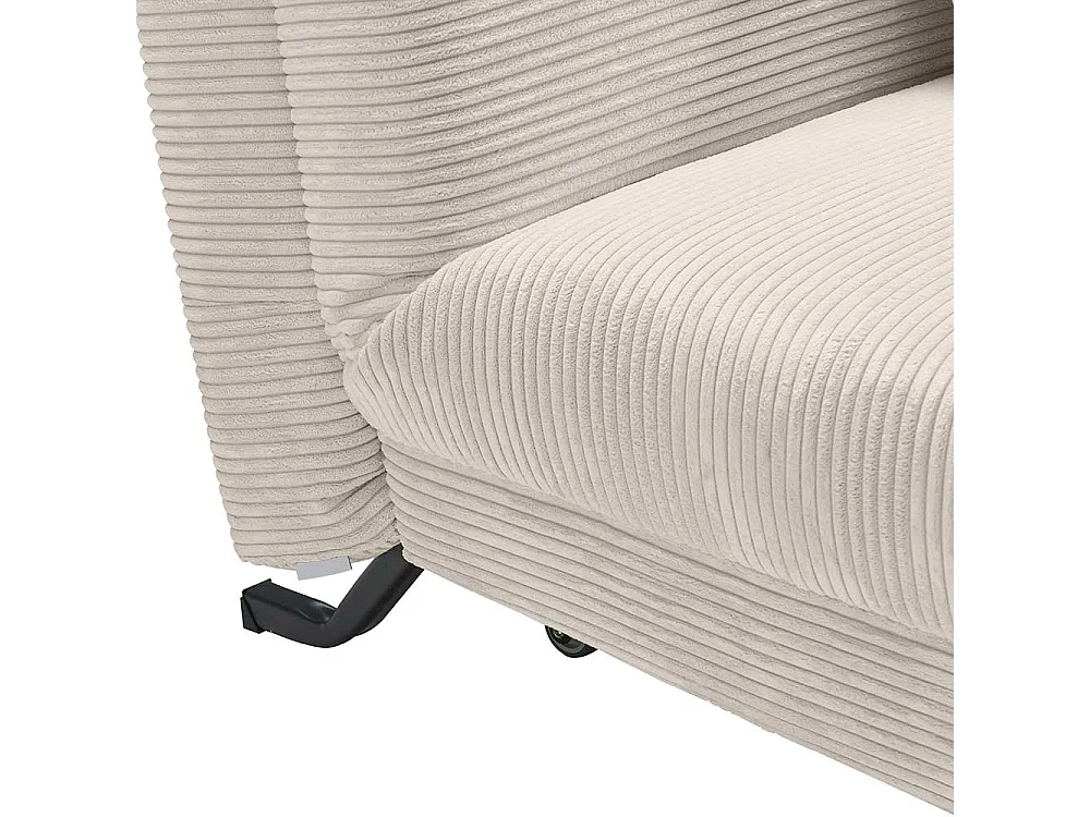 Schlafsessel Cord Beige in modernem Design 60 cm Sitztiefe