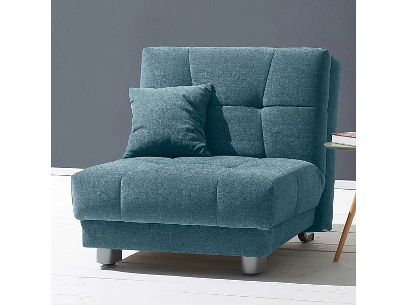 Schlafsessel in Petrol Flachgewebe 85 cm breit