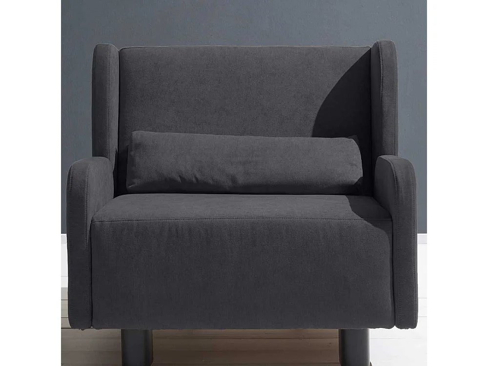 Polstersessel in Blaugrau Microvelour Schlaffunktion