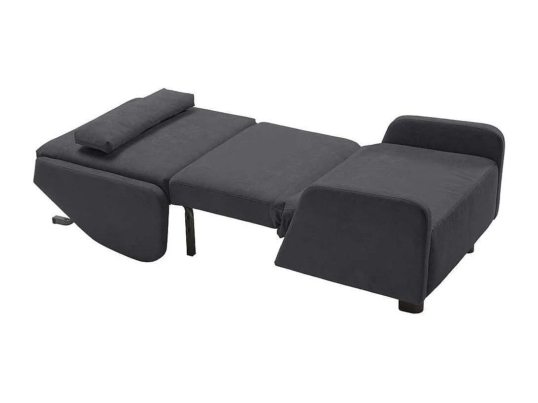 Polstersessel in Blaugrau Microvelour Schlaffunktion