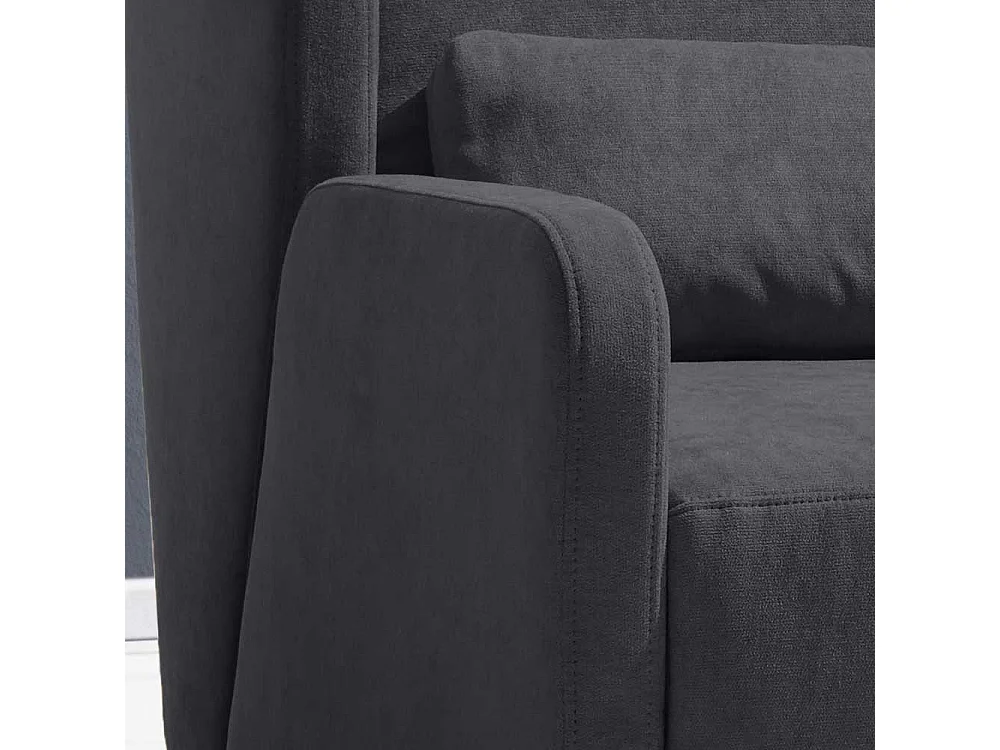 Polstersessel in Blaugrau Microvelour Schlaffunktion