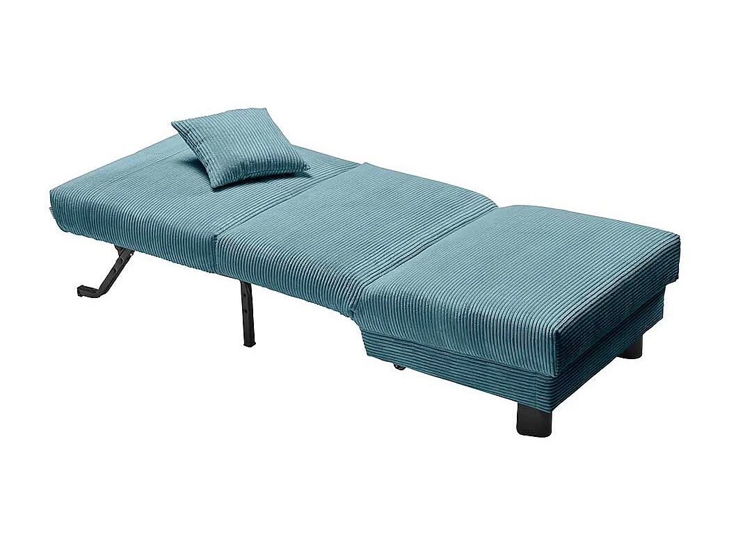 Faltsessel Cord Petrol in modernem Design Untergestell aus Metall