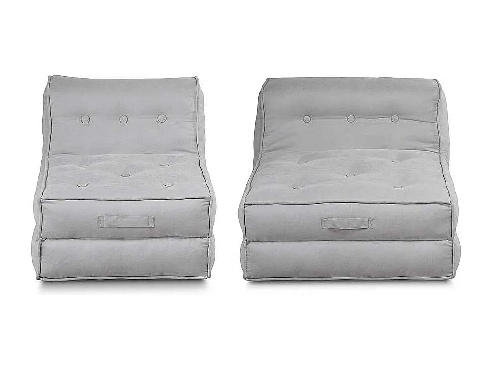Falt Schlafsessel in Hellgrau Webstoff Bezug
