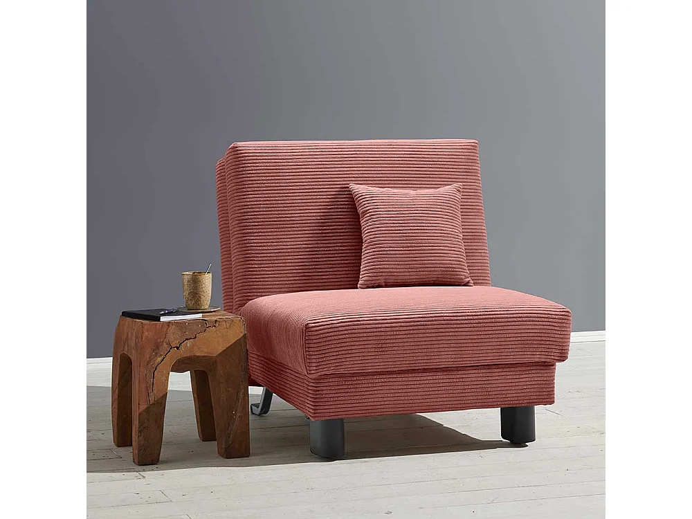 Faltsessel Cord modern in Rot Untergestell aus Metall