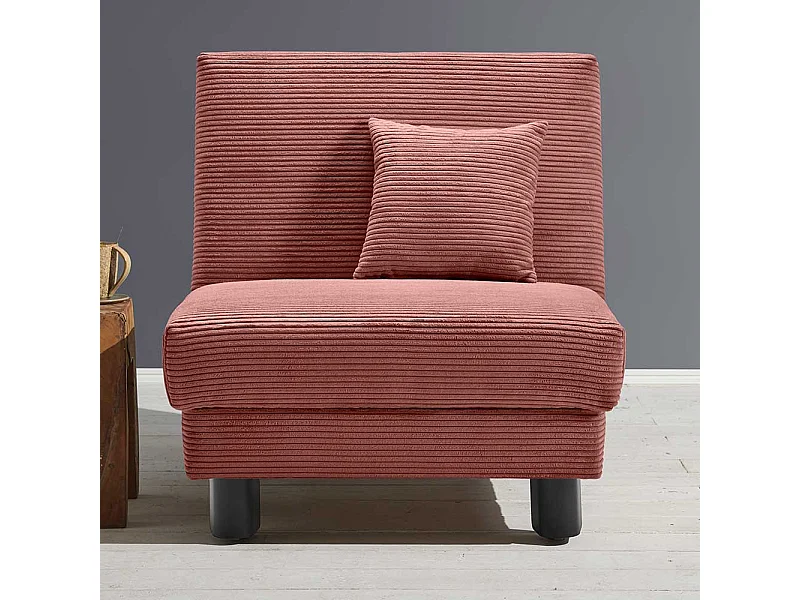 Faltsessel Cord modern in Rot Untergestell aus Metall