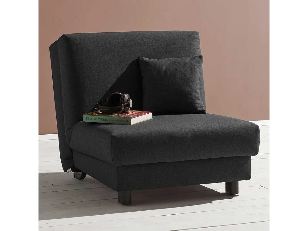 Sessel in Dunkelgrau Schlaffunktion