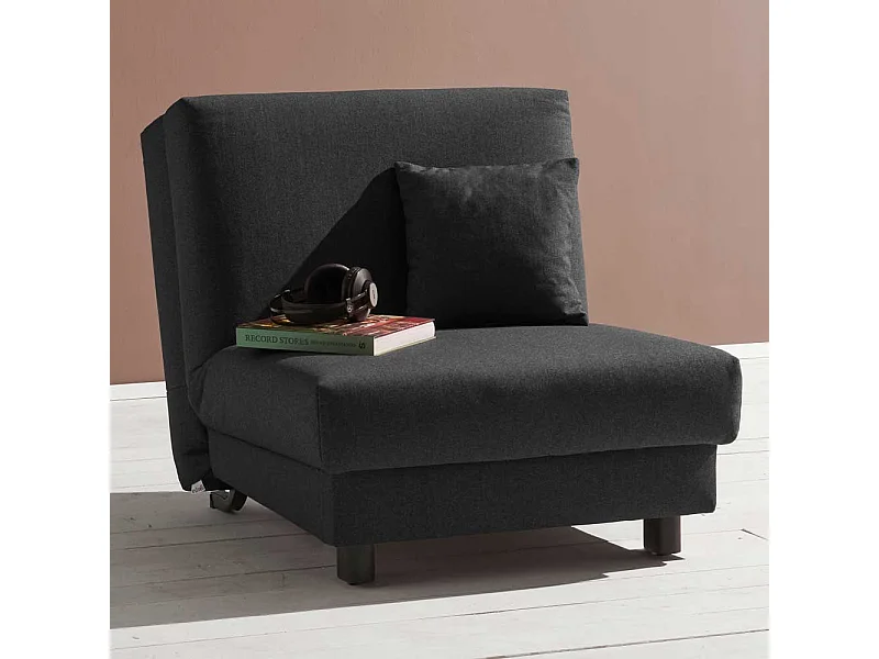 Sessel in Dunkelgrau Schlaffunktion