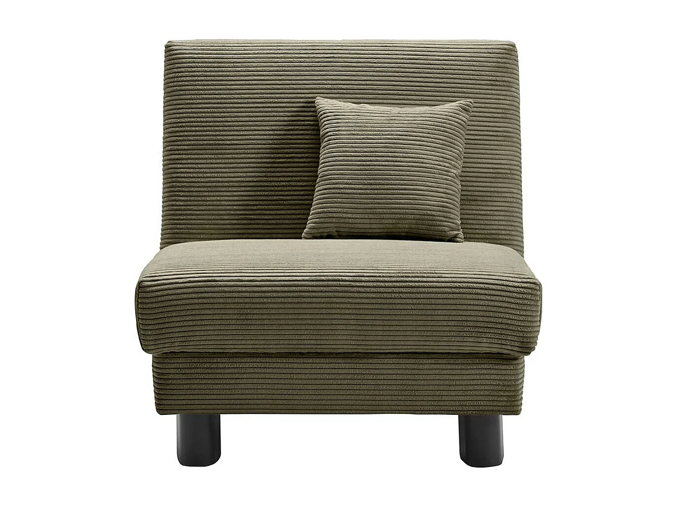 Schlafsessel Cord grün in modernem Design 85 cm breit