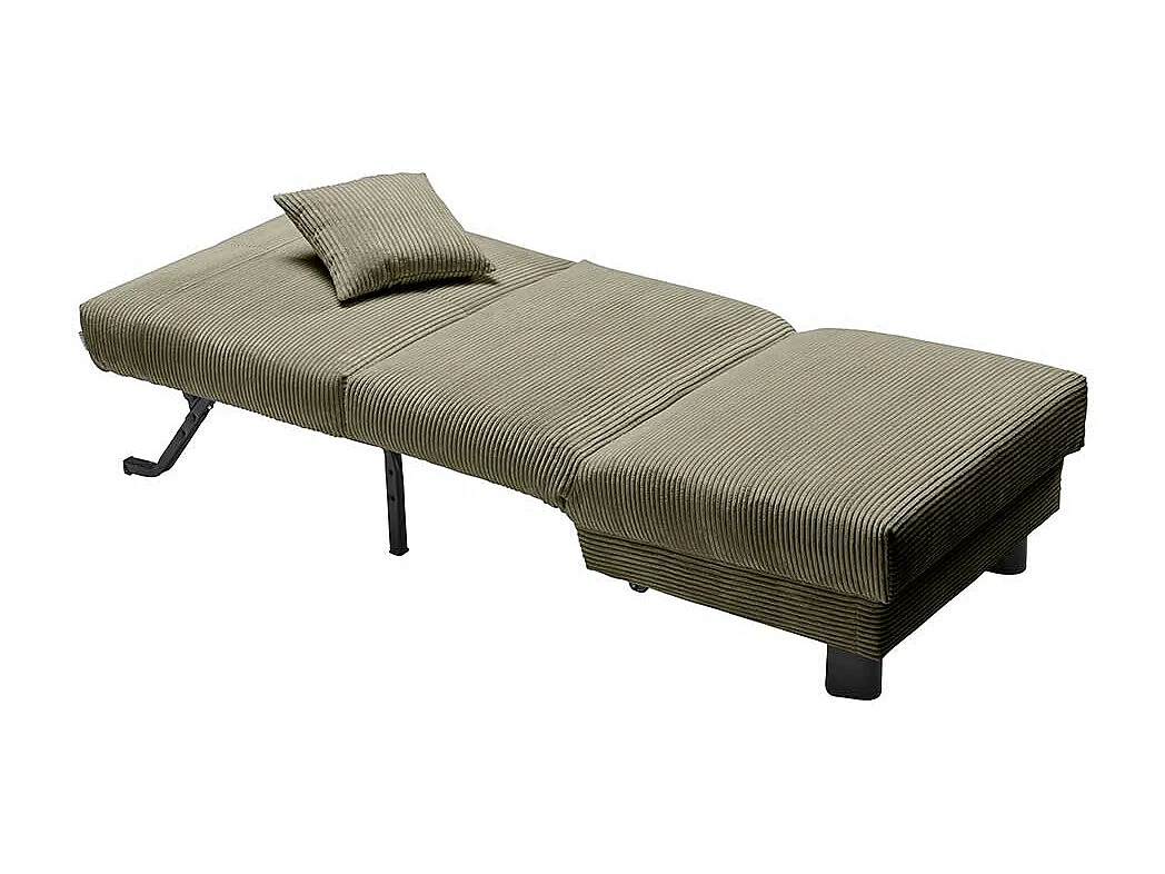 Schlafsessel Cord grün in modernem Design 85 cm breit