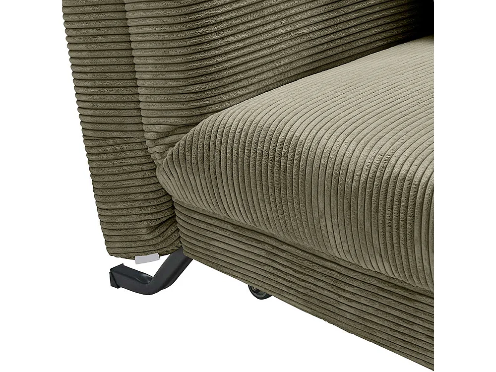 Schlafsessel Cord grün in modernem Design 85 cm breit