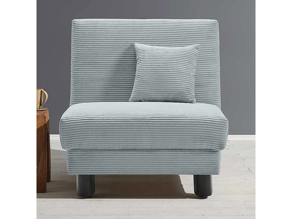 Sessel mit Bettfunktion in Hellblau Vierfußgestell aus Metall