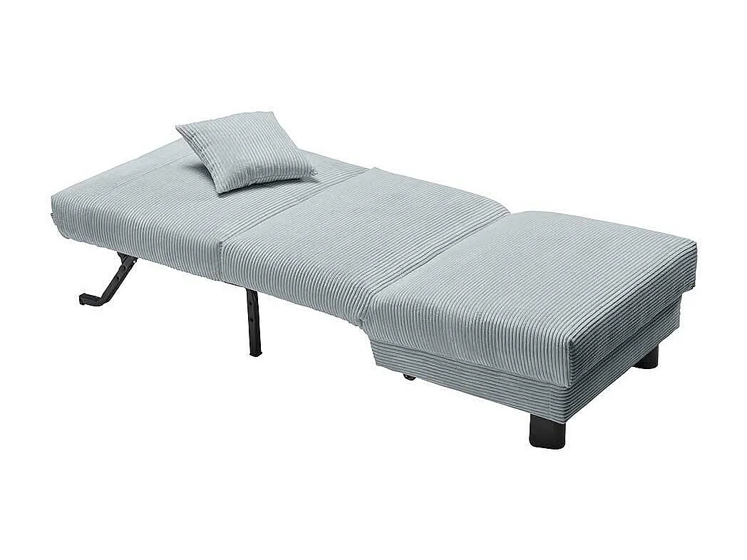 Sessel mit Bettfunktion in Hellblau Vierfußgestell aus Metall