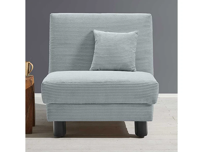 Sessel mit Bettfunktion in Hellblau Vierfußgestell aus Metall