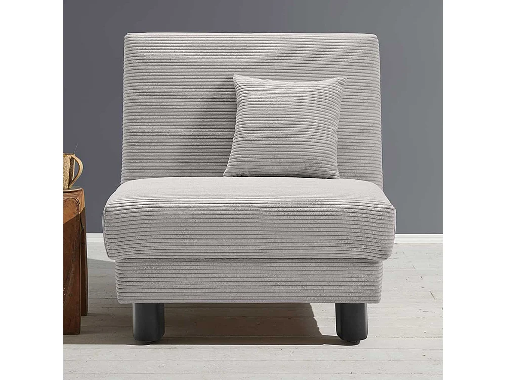 Hellgrauer Schlafsessel mit Vierfußgestell aus Metall 85 cm breit