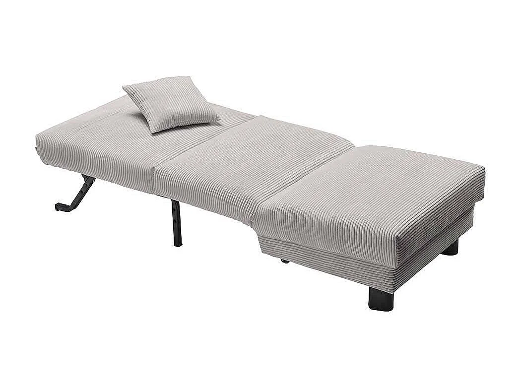 Hellgrauer Schlafsessel mit Vierfußgestell aus Metall 85 cm breit