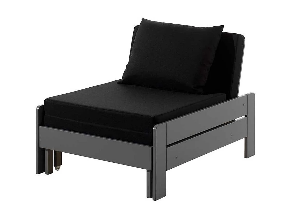 Schlafsessel in Grau und Schwarz Kiefer Massivholz