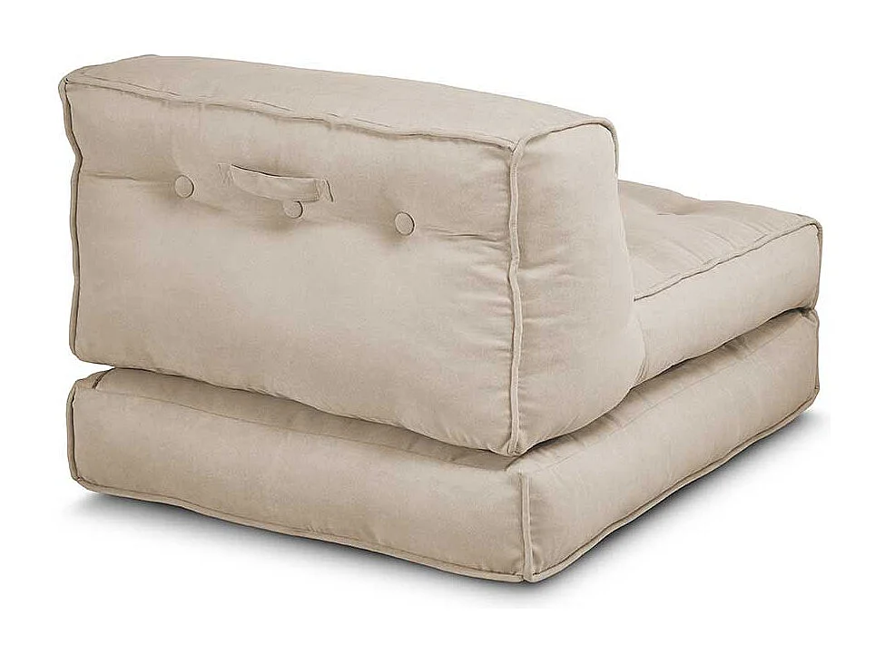 Faltsessel in Cremefarben Webstoff Bezug