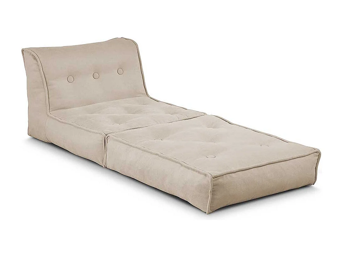 Faltsessel in Cremefarben Webstoff Bezug