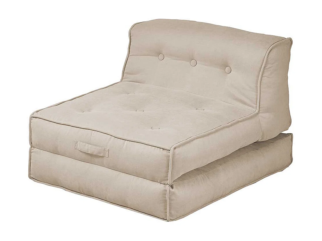 Faltsessel in Cremefarben Webstoff Bezug