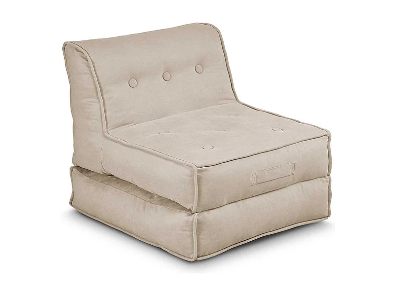 Faltsessel in Cremefarben Webstoff Bezug