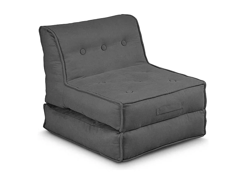 Klapp Schlafsessel in Anthrazit Stoff Schaumstoffpolsterung