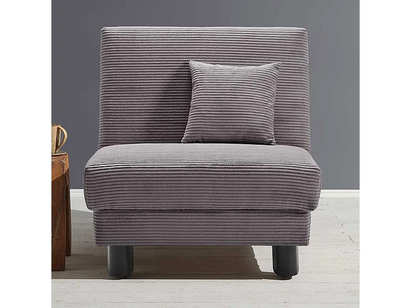 Grauer Faltsessel in modernem Design Cord und Metall