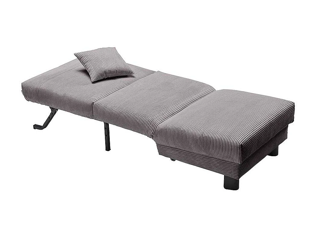 Grauer Faltsessel in modernem Design Cord und Metall