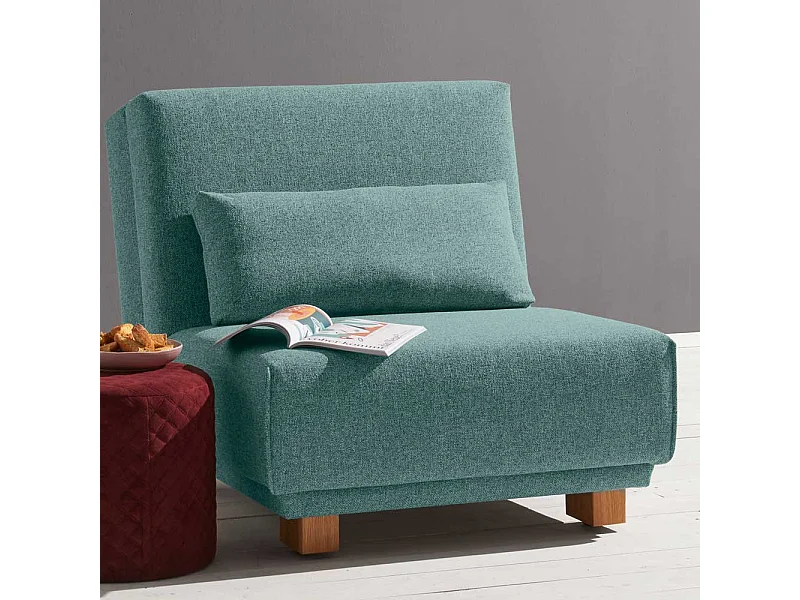 Funktionssessel in Petrol Stoff Schlafen