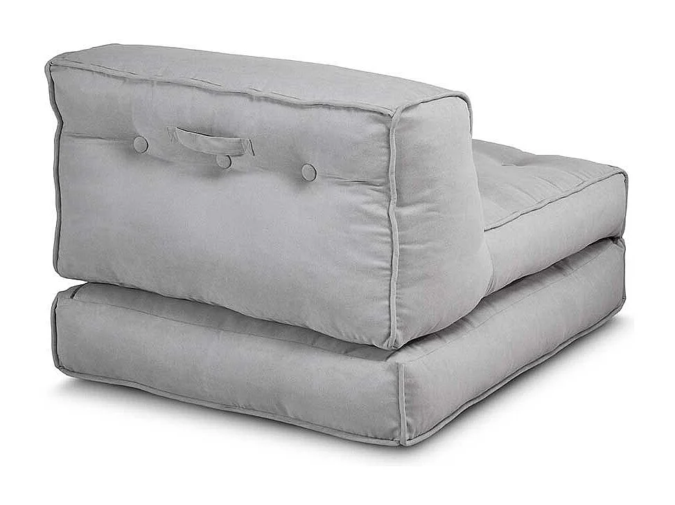 Falt Schlafsessel in Hellgrau Webstoff Bezug