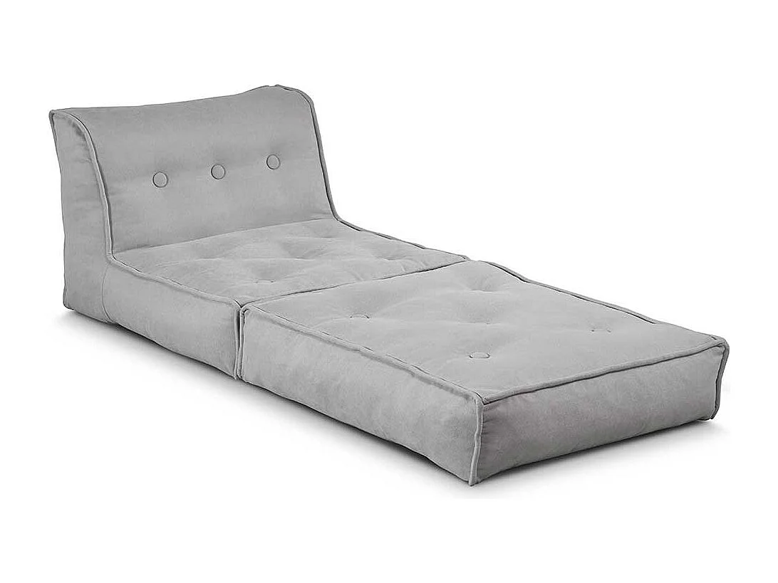 Falt Schlafsessel in Hellgrau Webstoff Bezug