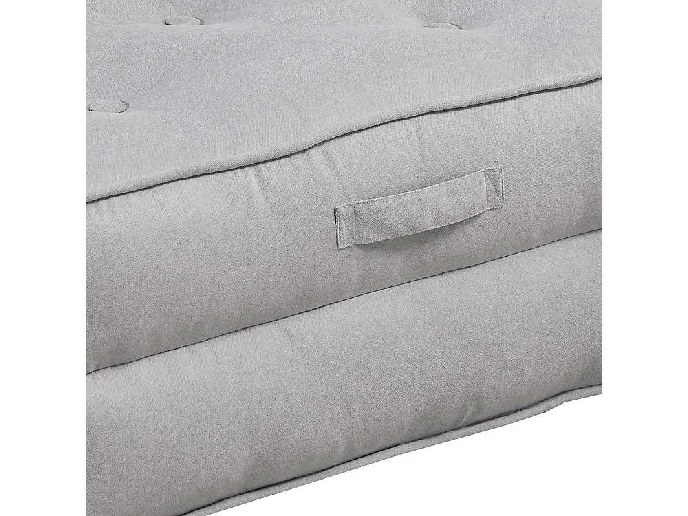 Falt Schlafsessel in Hellgrau Webstoff Bezug