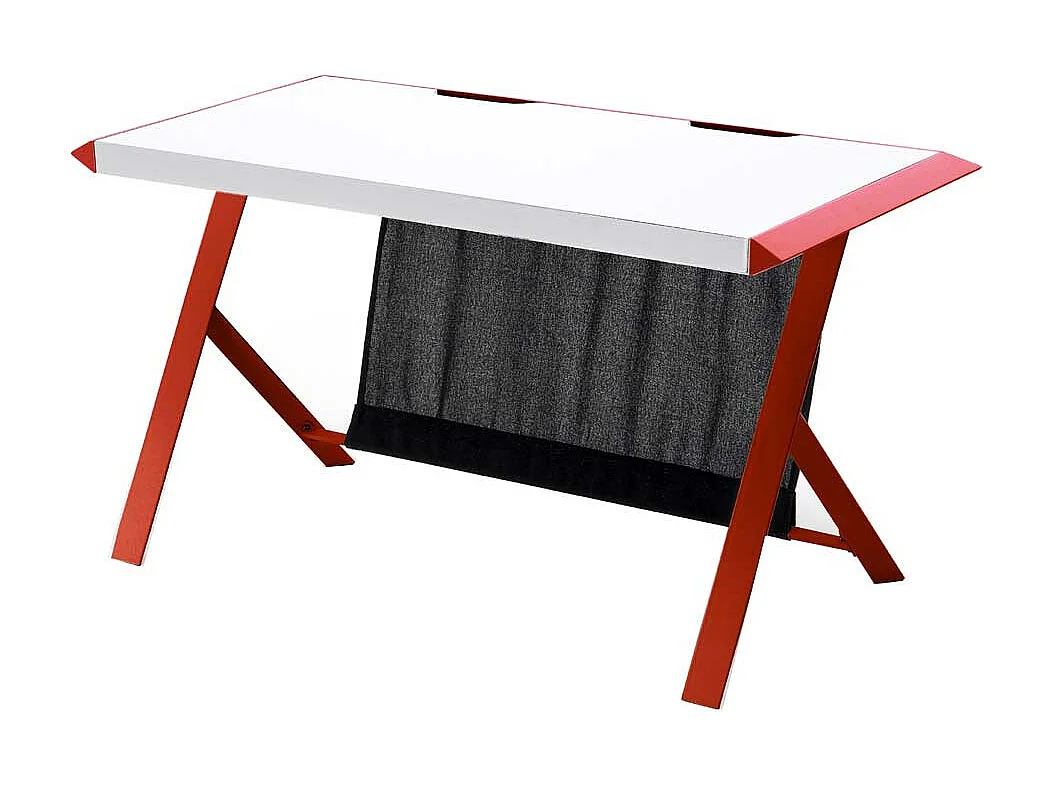 PC Tisch in Weiß Rot