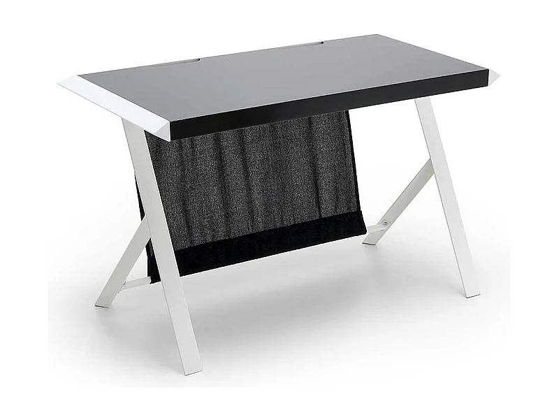 PC Tisch mit Knieraumblende Weiß Schwarz