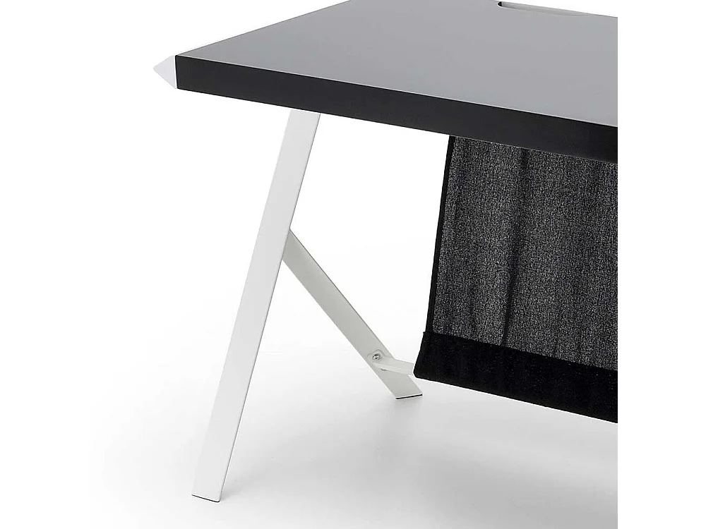 PC Tisch mit Knieraumblende Weiß Schwarz