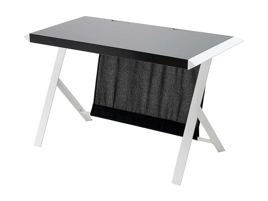 PC Tisch mit Knieraumblende Weiß Schwarz