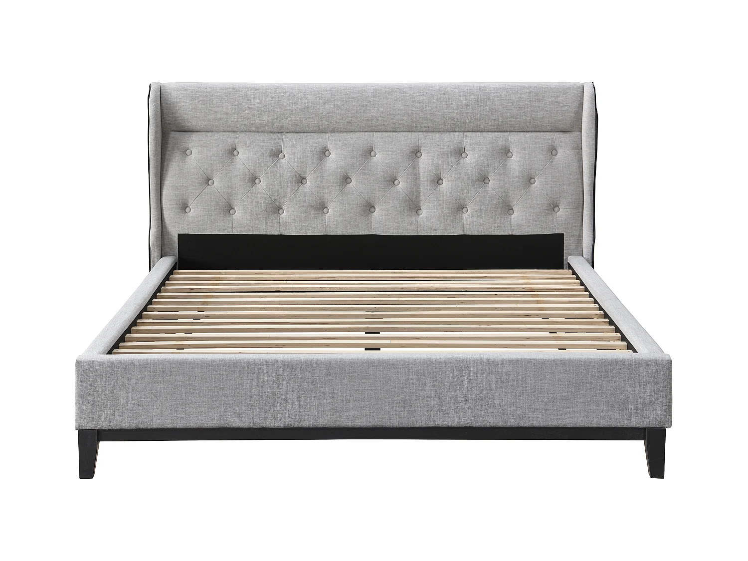 Bett 160 x 200 cm + Matratze - Grau - MARSDENIO