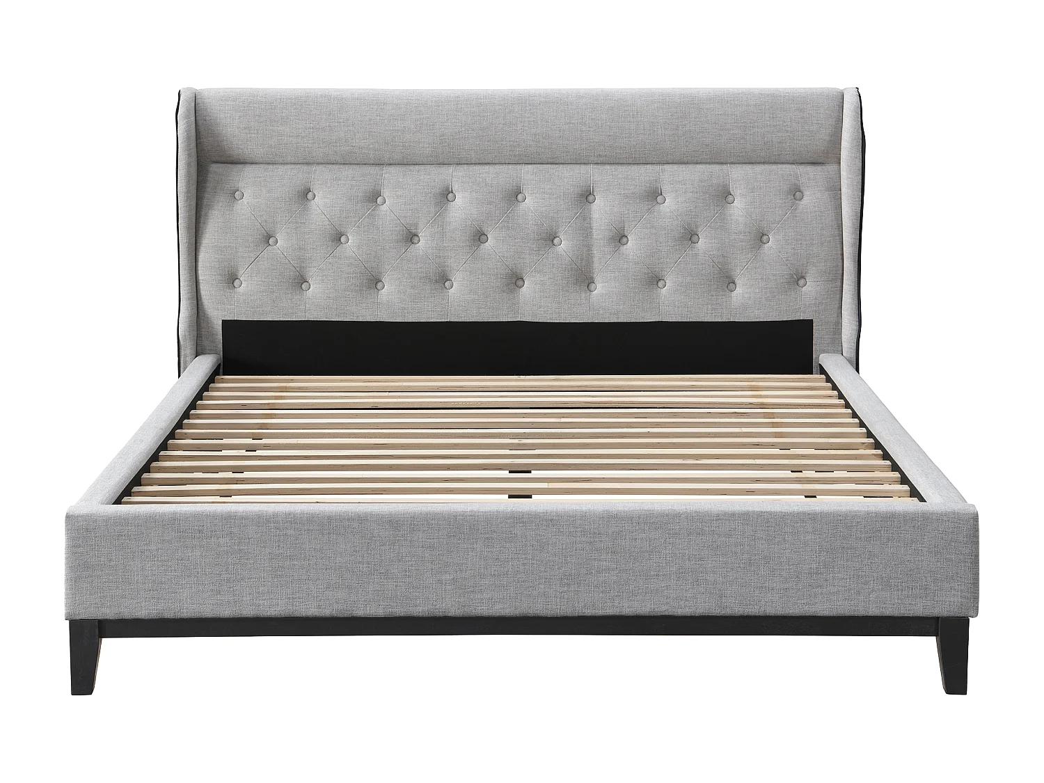 Lit 160 x 200 cm - Gris + Matelas - MARSDENIO