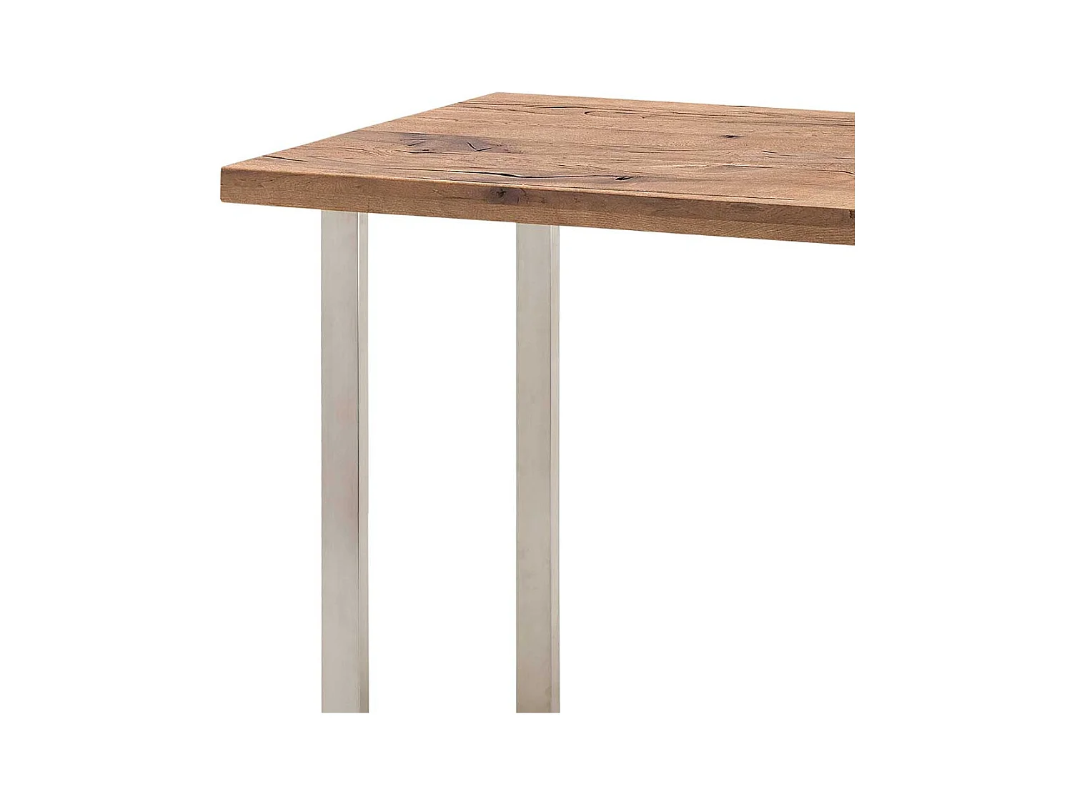 Tresentisch aus Eiche Massivholz und Edelstahl 120 cm breit