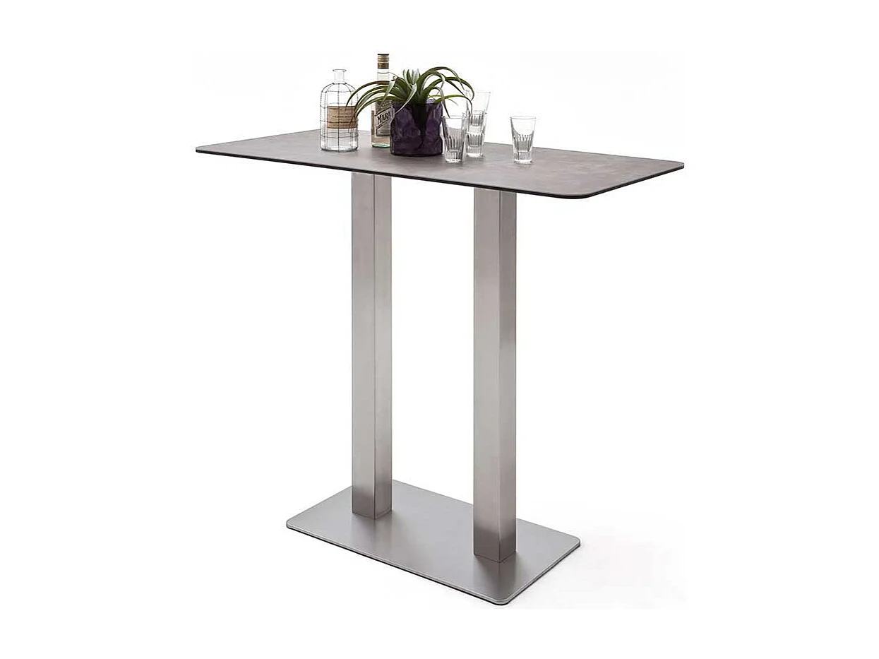 Küchenbartisch mit Keramik Glasplatte Braun Grau