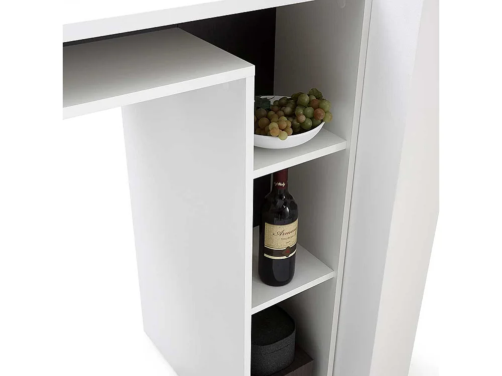 Bartisch modern in Weiß und Beton Optik dunkelgrau 103 cm hoch