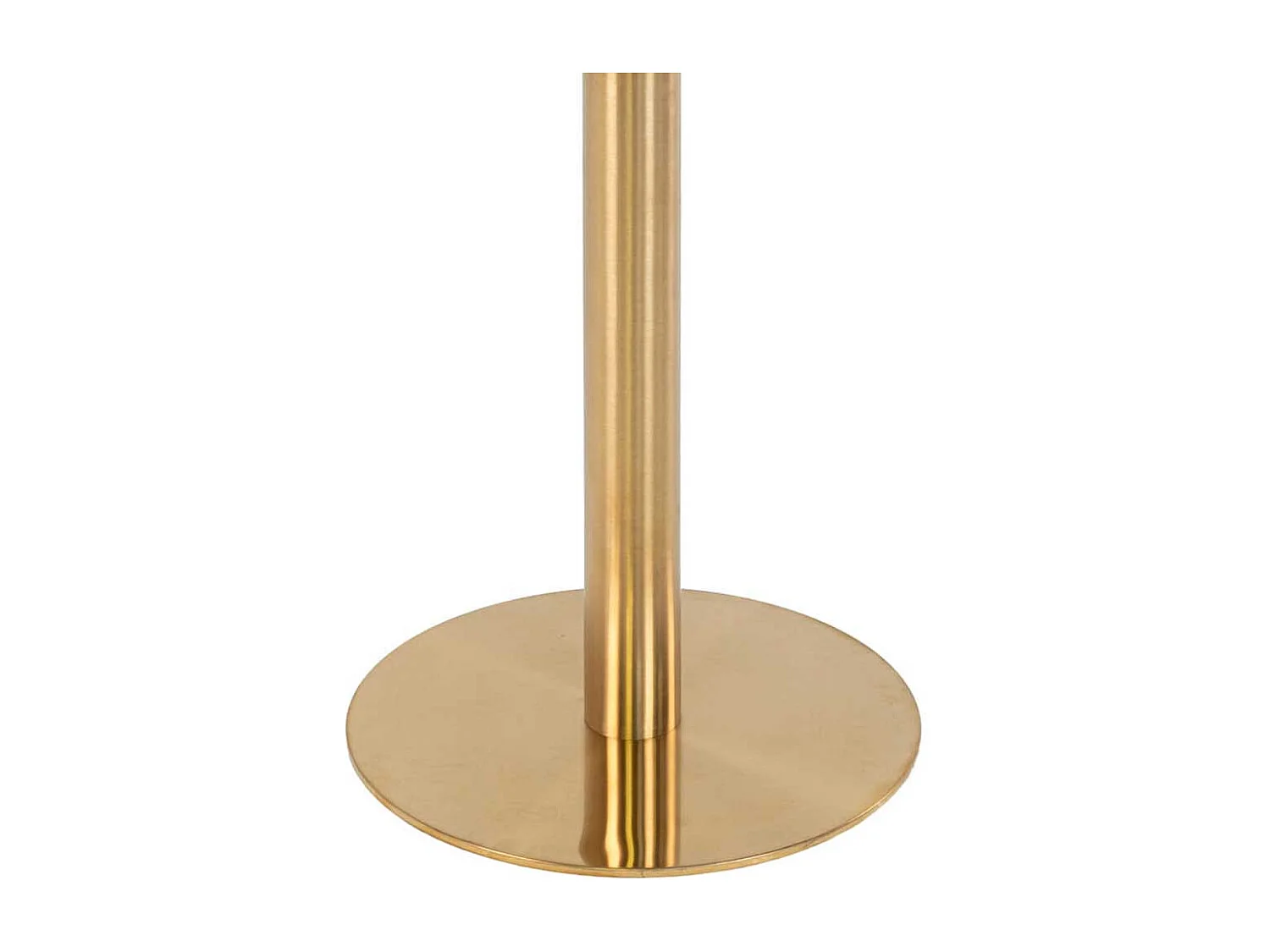 Runder Bartisch in Weiß Hellgrau Messingfarben 105 cm hoch