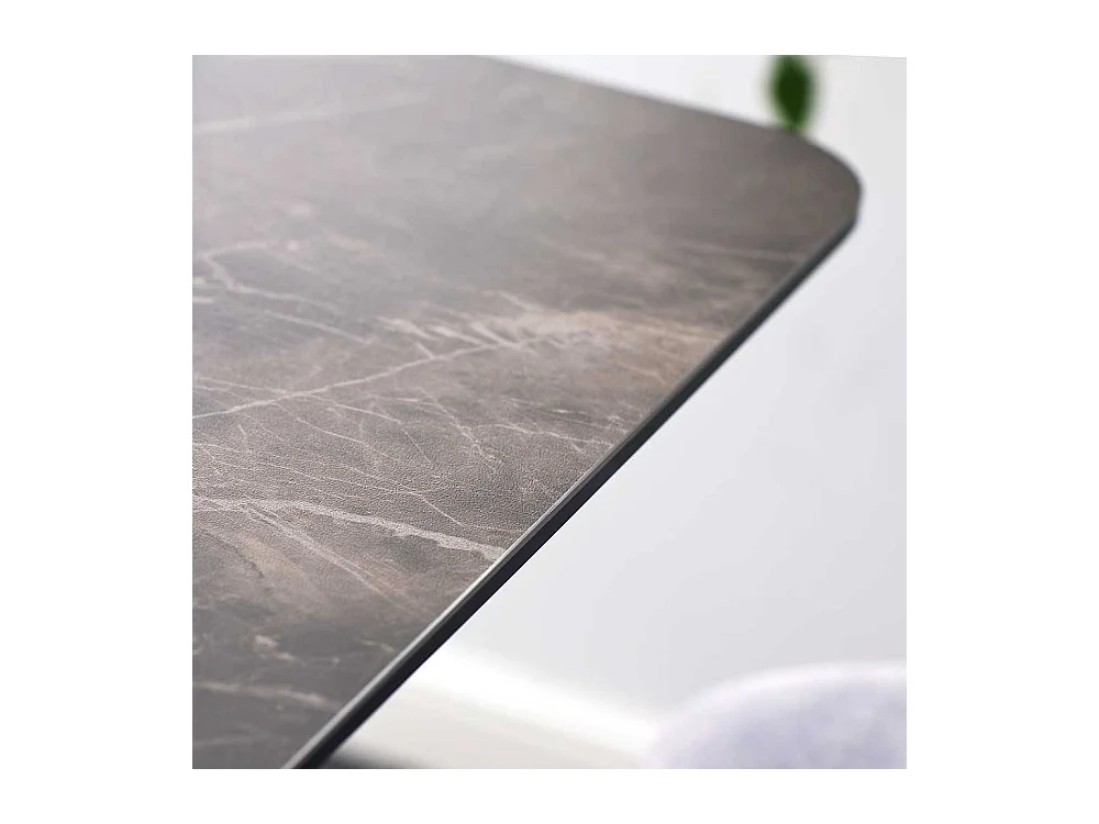 Glas Bartisch mit Keramik beschichtet in Marmor Optik Edelstahl