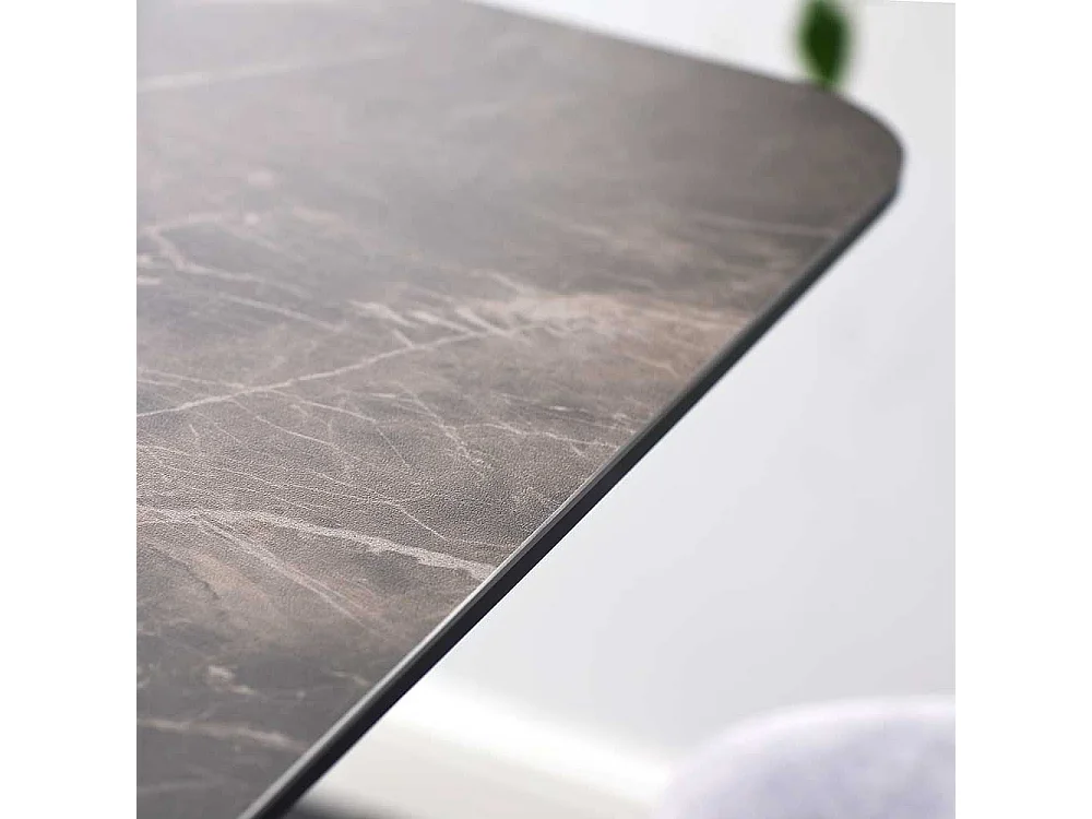 Glas Bartisch mit Keramik beschichtet in Marmor Optik Edelstahl