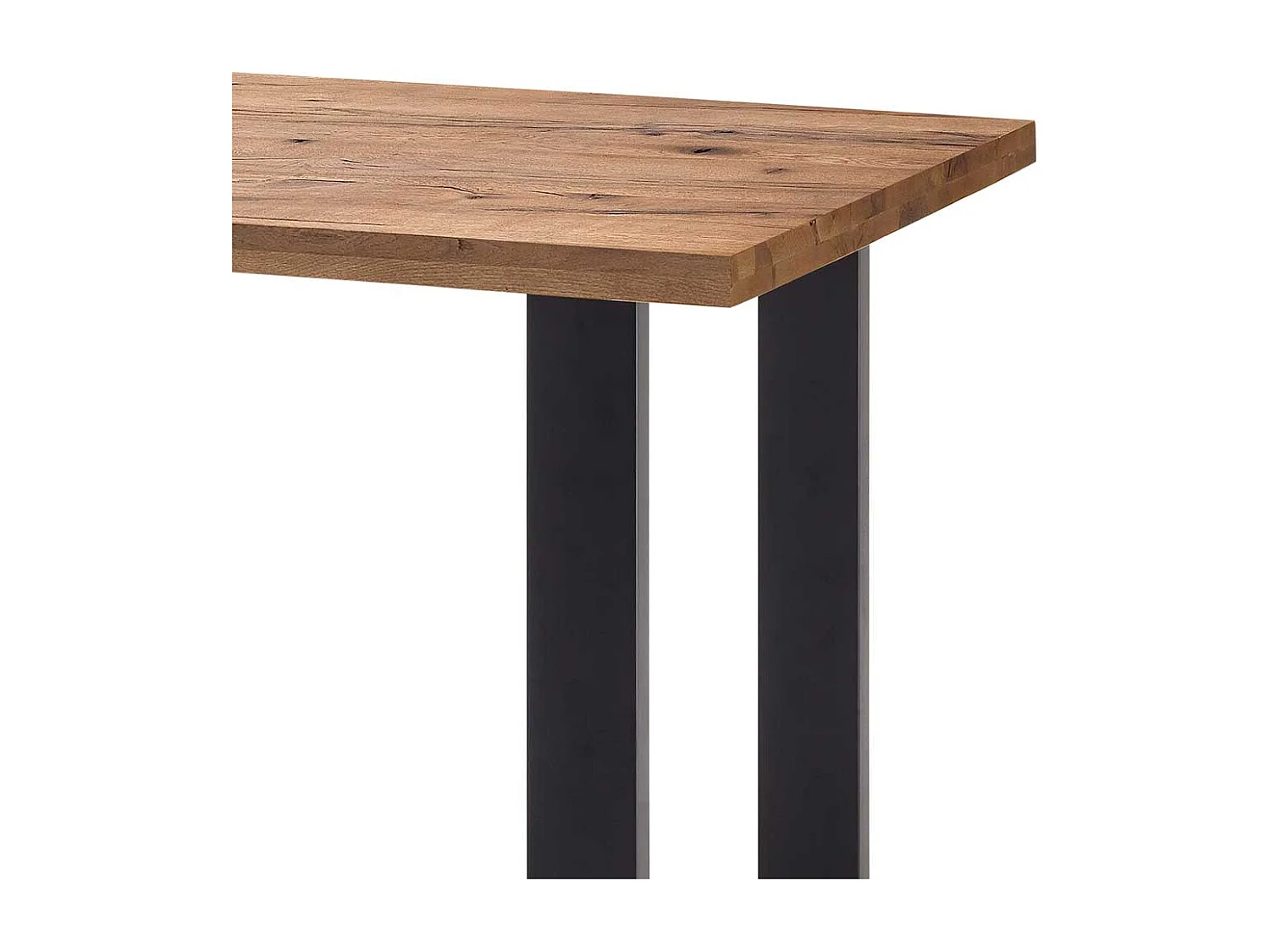 Bartisch aus Eiche Massivholz und Stahl 160 cm breit