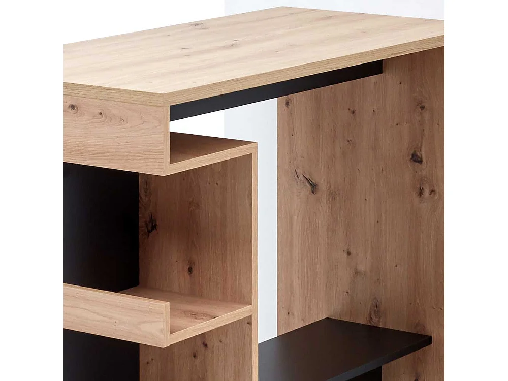 Tresentisch in Wildeichefarben und Schwarz 103 cm hoch