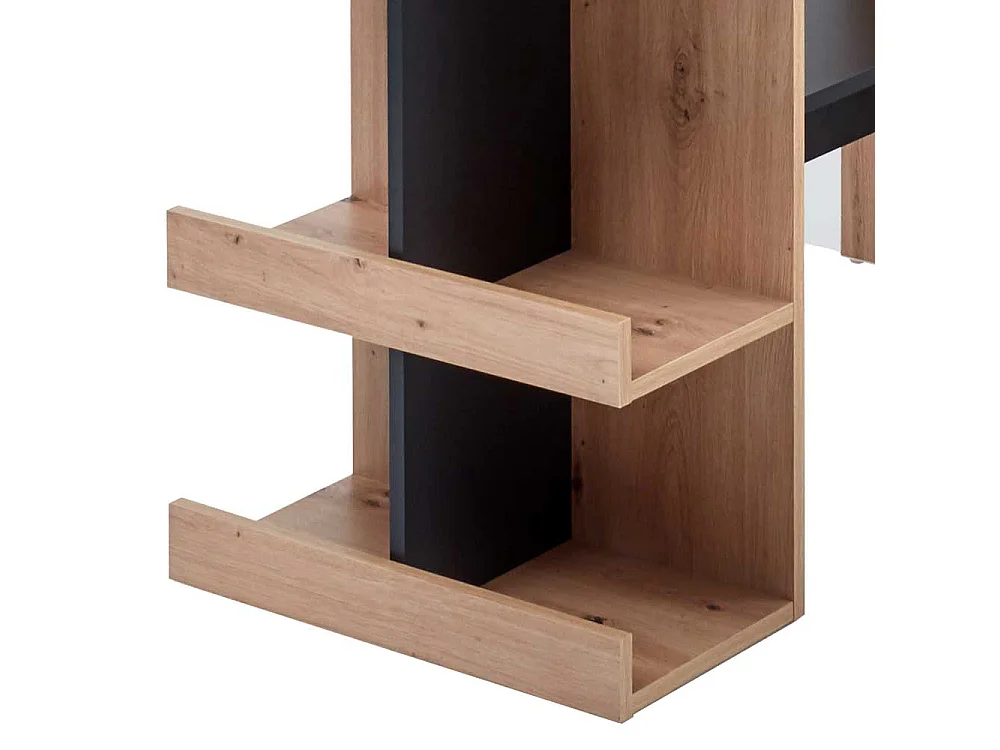 Tresentisch in Wildeichefarben und Schwarz 103 cm hoch